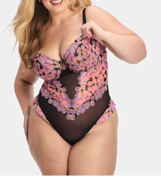 Bodie transparent motif floral - Savage x Fenty - Noir et rose
