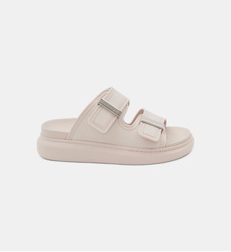 Mules à double bride - McQueen - Rose et argent