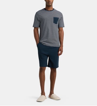 Pyjama court Dagic en coton bio - Galeries Lafayette - Bleu marine