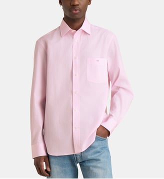 Chemise droite Dobby 70 vichy coton - Eden Park - Rose clair