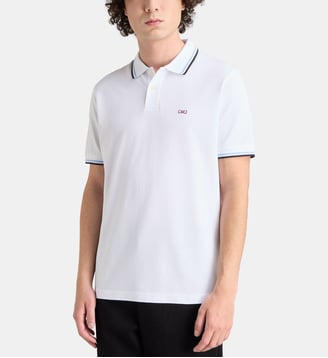 Polo droit Decalage coton piqué - Eden Park - Blanc