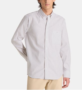 Chemise droite rayée en coton - Eden Park - Vert et rose