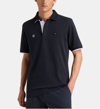 Polo signature XV de France en coton - Eden Park - Bleu foncé