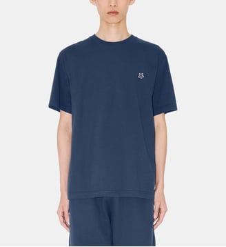 T-Shirt droit en coton imprimé signature - Kenzo - Navy
