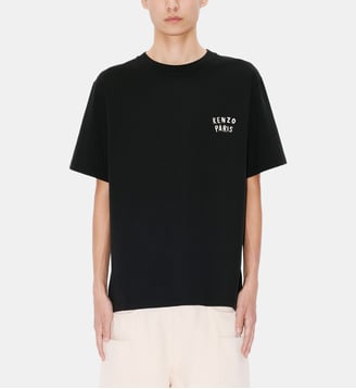T-Shirt droit en coton imprimé signature - Kenzo - Black