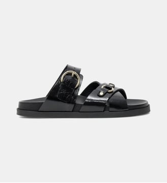 Mules Yara en cuir - Bocage - Noir