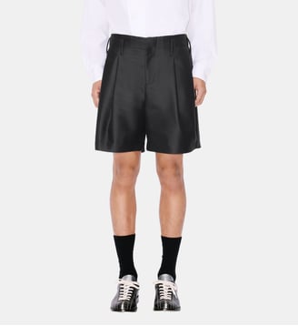Short ample en laine et soie taille haute - Kenzo - Black