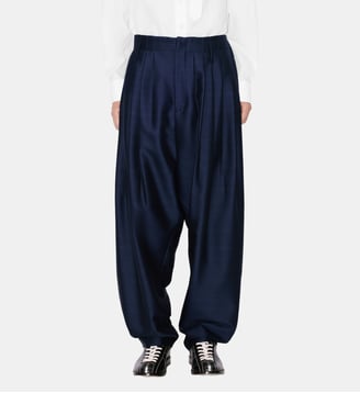 Pantalon en laine vierge - Kenzo - Bleu marine