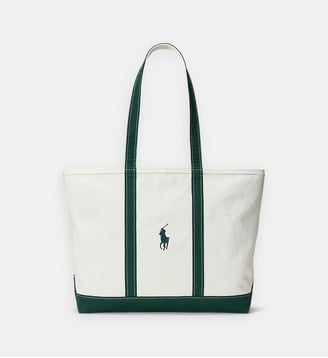 Tote bag imprimé signature - Polo Ralph Lauren - Blanc et vert