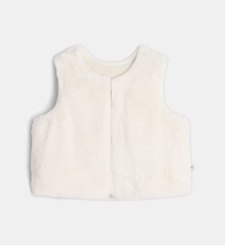 Veste réversible Tajade Gaz effet fourrure - Cadet Rousselle - Écru doré