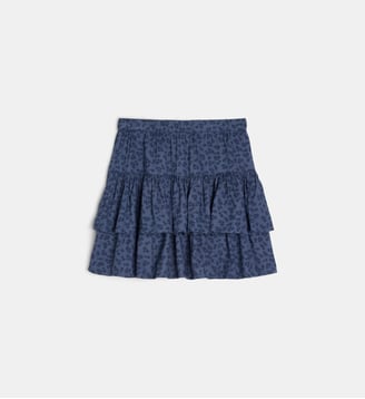 Jupe volantée Toleil à motif floral - Cadet Rousselle - Bleu