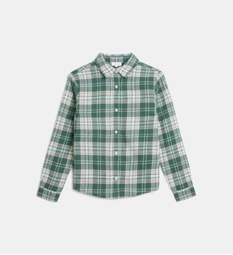 Chemise à carreaux Tancouver en flanelle de coton bio - Cadet Rousselle - Vert multicolore