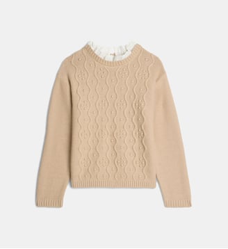 Pull Talloire col brodé - Cadet Rousselle - Beige