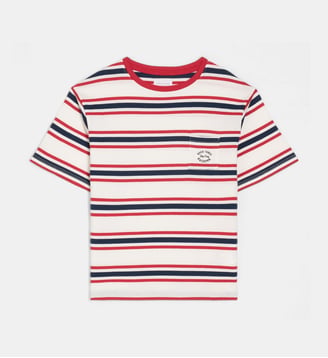 T-shirt Tartus à rayures coton - Cadet Rousselle - Écru et multicolore