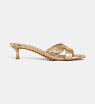 Mules kitten Cassidy cuir texturé - Michael Kors - Doré