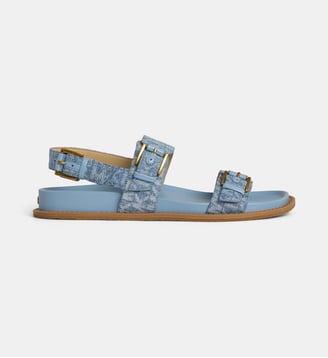 Sandales plates Nia monogrammées - Michael Kors - Bleu