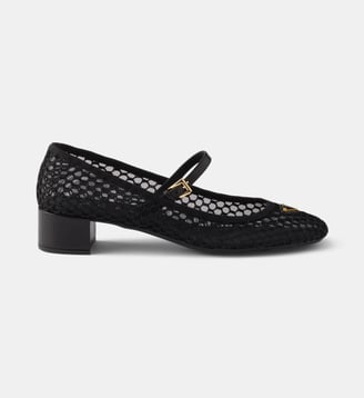 Ballerines effet mesh signature - Prada - Noir