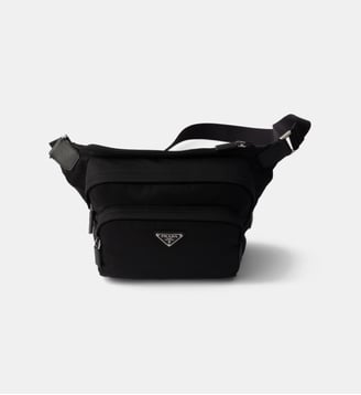 Sacoche en Re-Nylon et cuir signature - Prada - Noir