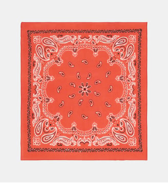 Foulard bandana Twin motif cachemire en coton bio - Galeries Lafayette - Terracotta