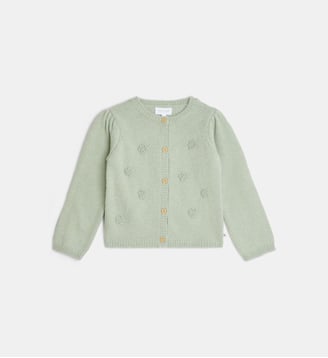 Gilet droit Tamimo à broderies en coton mélangé - Cadet Rousselle - Sauge