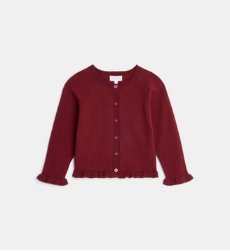 Gilet droit Tachic à frourous en coton mélangé - Cadet Rousselle - Bordeaux