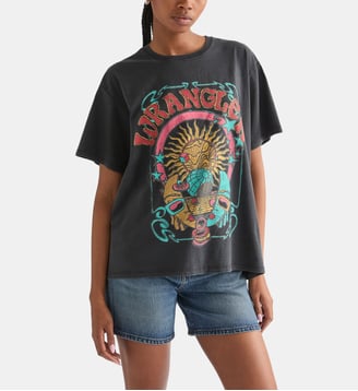 T-shirt droit à imprimé - Wrangler - Noir