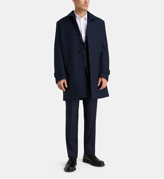 Manteau droit Bari New Col  - Comptoir GL - Bleu marine