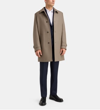 Manteau droit Bari New Col  - Comptoir GL - Taupe