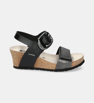 Sandales compensées Leandre - Mephisto - Noir et gris