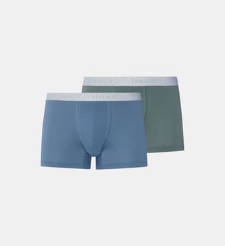 Lot de 2 boxers en coton stretch - Hanro - Bleu et vert