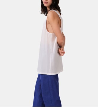 Top fluide sans manches en coton - American Vintage - Blanc