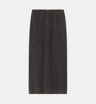 Jupe droite longue en coton mélangé - American Vintage - Carbone