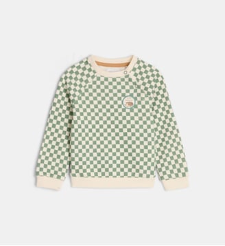 Sweat Tatiti coton bio - Cadet Rousselle - Écru et vert