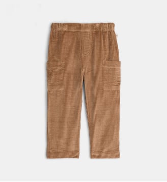 Pantalon cargo droit Tichael velours milleraies - Cadet Rousselle - Marron