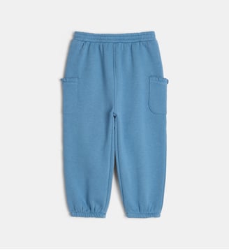 Jogging Tasport coupe cargo molletonné - Cadet Rousselle - Bleu moyen
