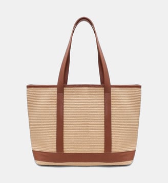 Sac cabas Satine raphia - Cherry Paris - Beige et marron