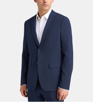 Veste de costume ajustée Brescia armure  - Comptoir GL - Bleu marine