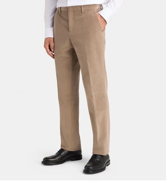 Pantalon de costume ajusté Beroi velours côtelé coton - Comptoir GL - Beige