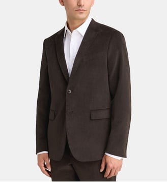 Veste de costume ajustée Beroi en velours côtelé coton  - Comptoir GL - Marron