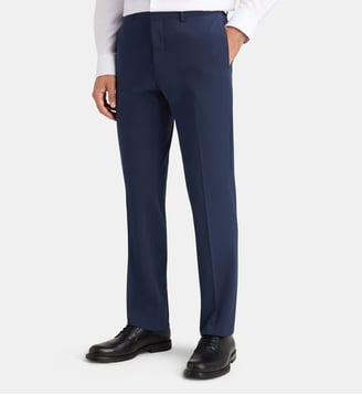 Pantalon de costume ajusté Brescia armure - Comptoir GL - Bleu marine
