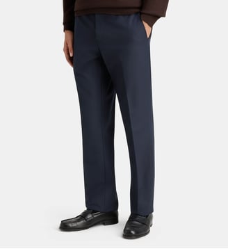 Pantalon de costume ajusté Barmand en coton et laine - Comptoir GL - Bleu marine foncé