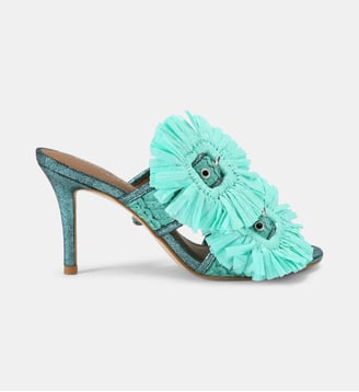 Mules à talons détails graphiques - Kurt Geiger London - Bleu turquoise