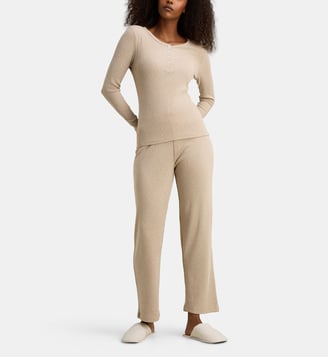 Ensemble pyjama long Diva stretch - Galeries Lafayette - Beige