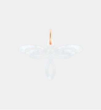Pendentif - Dragonfly en or rose et nacre blanche - Ginette Ny - Blanc