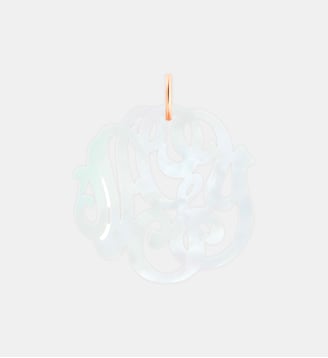 Pendenif - Monogram en or rose et nacre blanche - Ginette Ny - Blanc