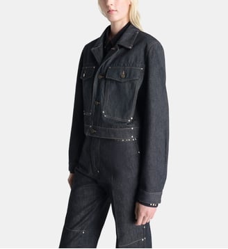 Blouson crop Studs en denim - Lemaire - Denim