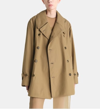 Trench droit en coton fermeture boutonnée - Lemaire - Brun