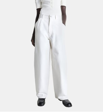 Pantalon large en coton - Lemaire - Crème