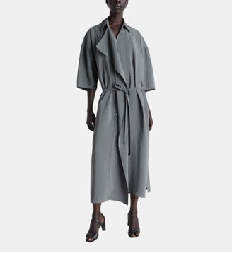 Robe chemisette en soie mélangée - Lemaire - Aluminium