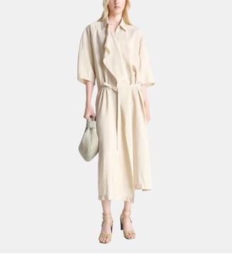 Robe chemisette en soie mélangée - Lemaire - Beige clair